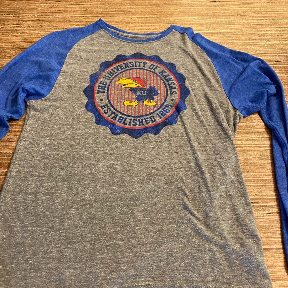 Adidas, men’s long sleeved t-shirt, Kansas Jayhawks